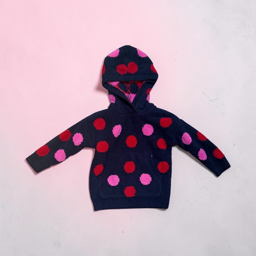 Hanna Andersson Marshmallow Fleece Dot Hoodie Sweater Size 4 / 100cm